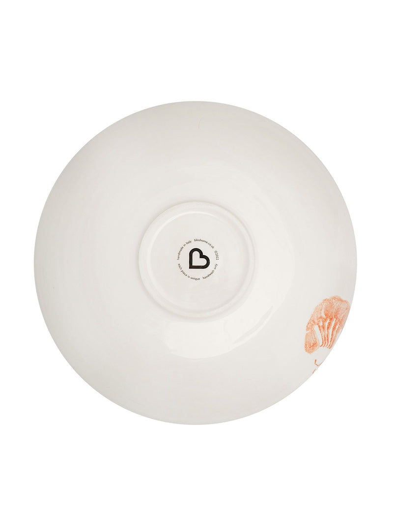 BlissHome Pink Creatures large serving dish with prawns design 36cm diameter - British product
