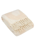 HÖEM cream jacquard tasselled throw 130x180cm, imported from the UK