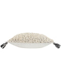 HÖEM black cambre boucle tasselled cotton cushion 50cm - British product