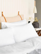 Next Night Lark Cotton Waffle Pillowcases (Set of 2) - White - Standard UK Size- Buy online at McGrocer