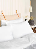 Night Lark set of 2 white cotton waffle pillowcases, imported from the UK