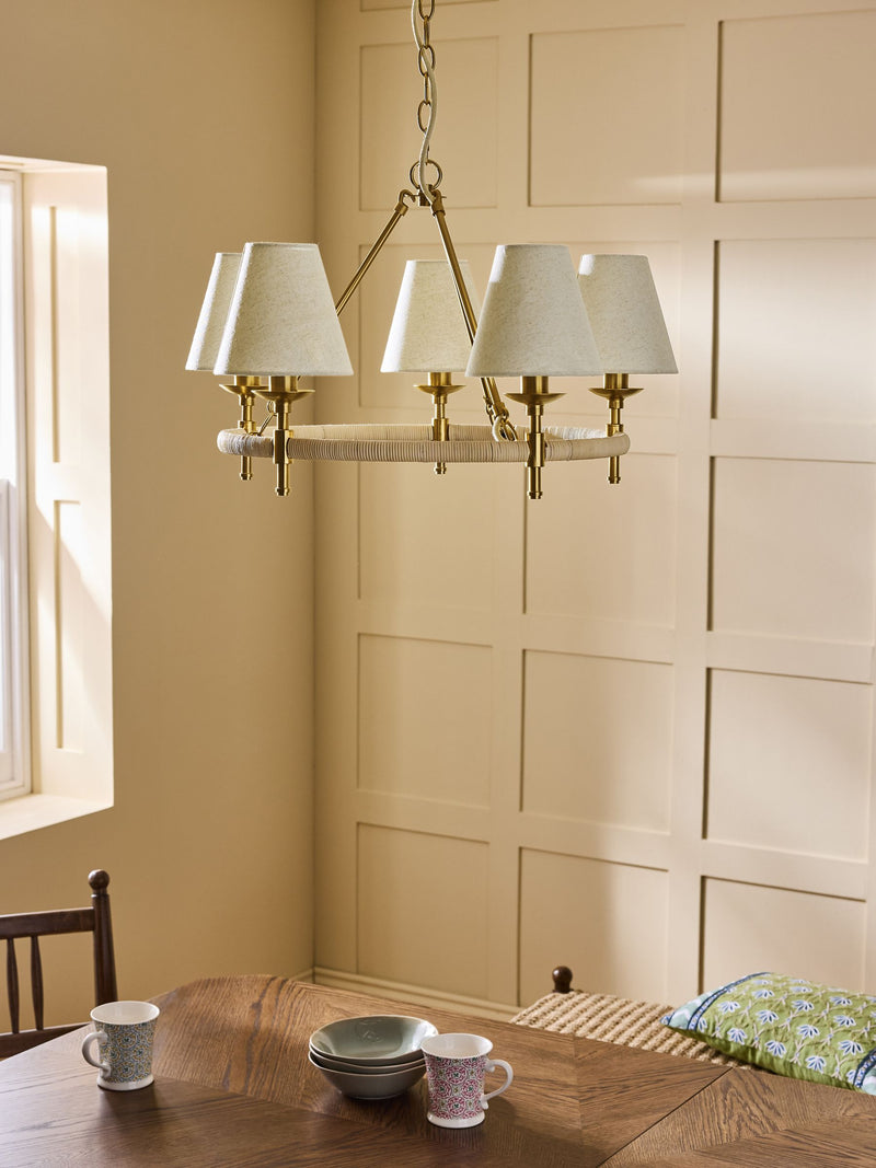 Nina Campbell brass Sagano chandelier 62cm diameter - British product