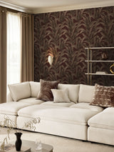 Next Glamtique Leaf Damson A4 Wallpaper Sample- Buy online at McGrocer