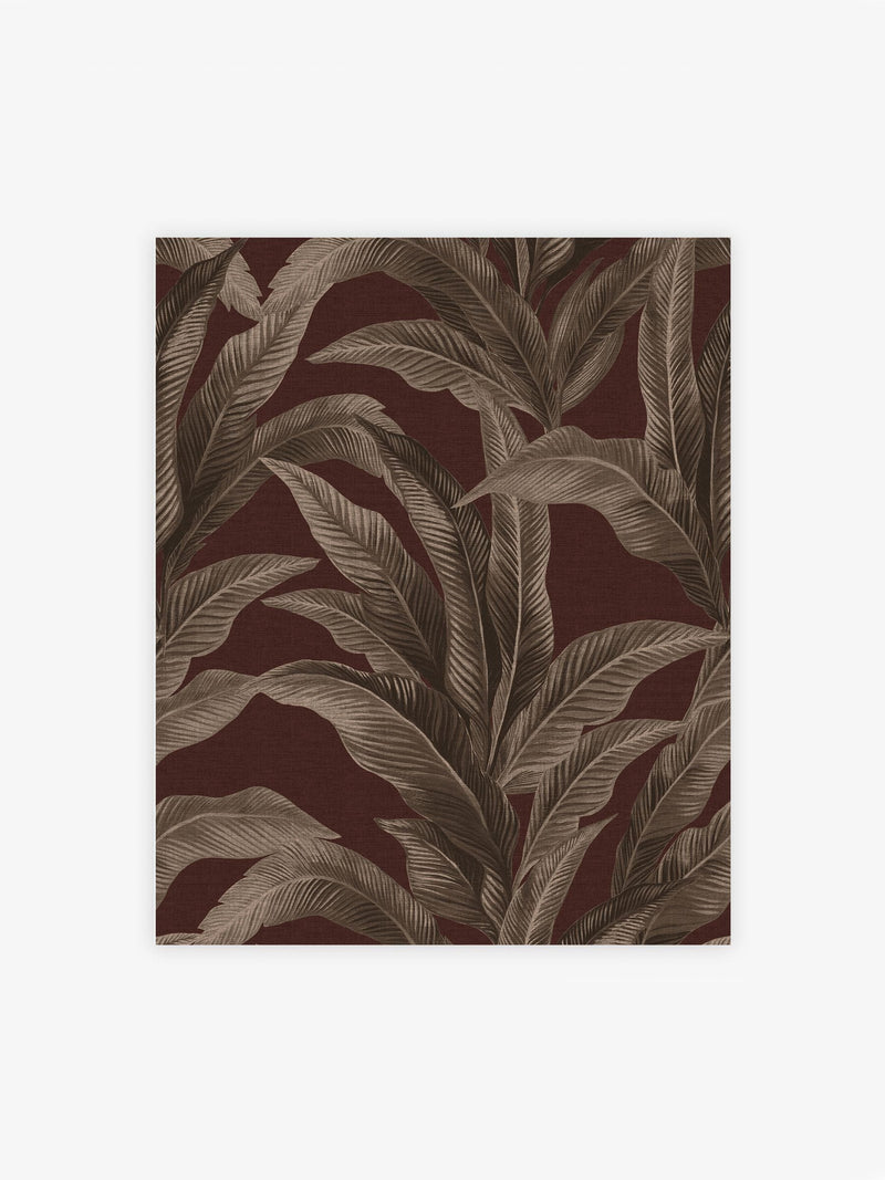 Damson Glamtique Leaf A4 wallpaper sample, imported from the UK