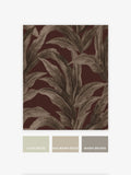 Damson Glamtique Leaf A4 wallpaper sample, imported from the UK