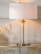 Next Pacific Brass Glass Cloche Table Lamp- Buy online at McGrocer