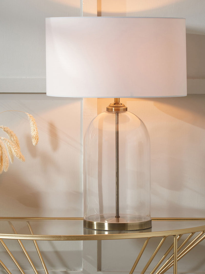 Pacific Brass glass cloche table lamp 60cm (British brand)