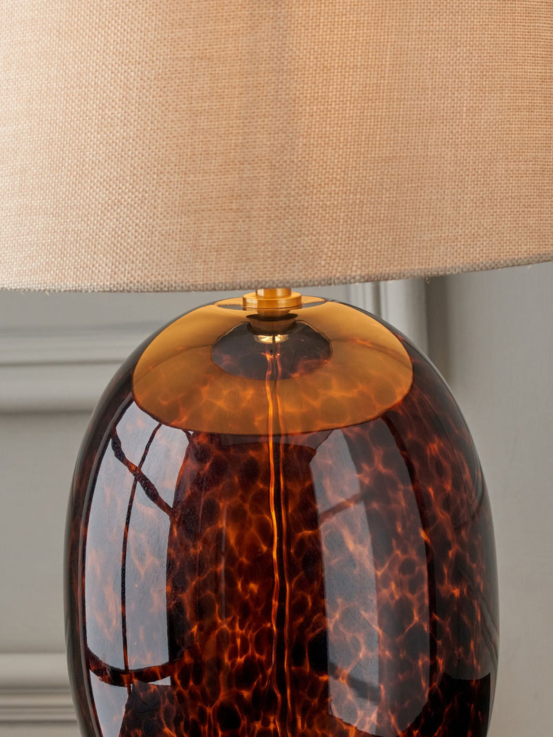 Pacific Brown Lucien glass table lamp tortoiseshell 52cm - British product