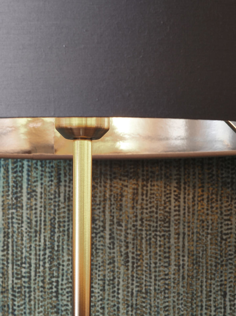 Pacific Silver Elin floor lamp with ivory shade, imported from the UK