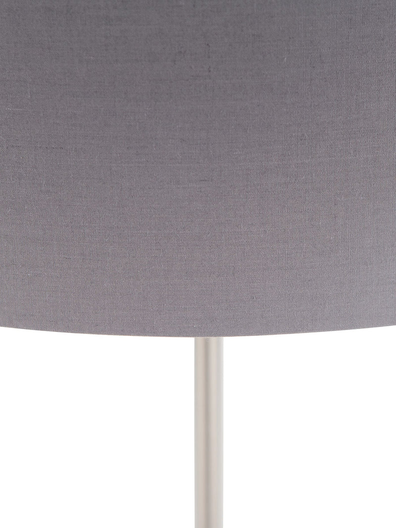 Pacific Silver Elin floor lamp with ivory shade, imported from the UK