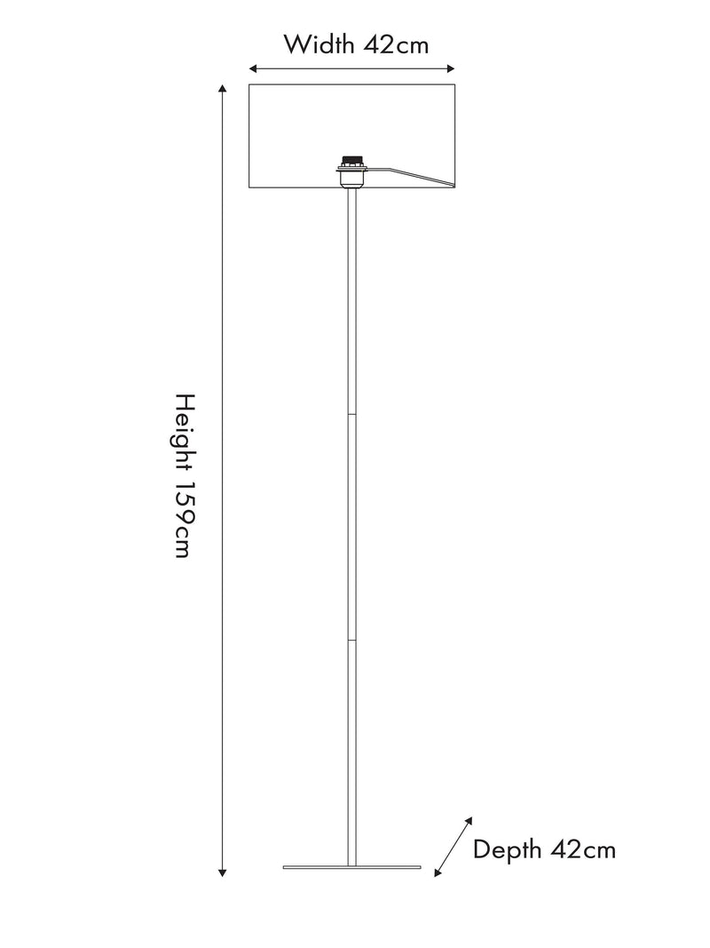 Pacific Silver Elin floor lamp with ivory shade, imported from the UK