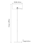 Pacific Silver Elin floor lamp with ivory shade, imported from the UK
