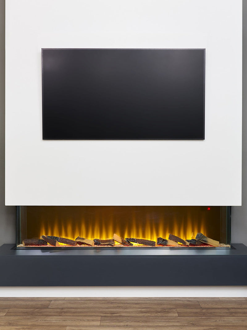 Adam Black Sahara panoramic electric fire 61 inch media wall (British brand)