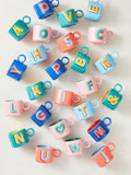 Multi alphabet stoneware mug 9cm height, imported from the UK
