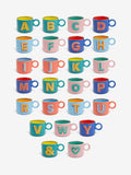 Multi alphabet stoneware mug 9cm height, imported from the UK