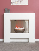 Next Adam White Cubist Electric Fireplace Suite- Buy online at McGrocer