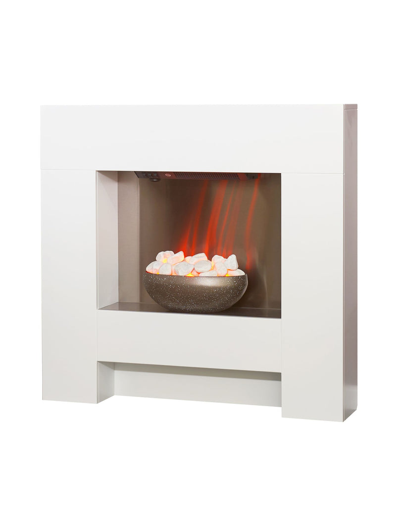 Adam White Cubist electric fireplace suite - British product