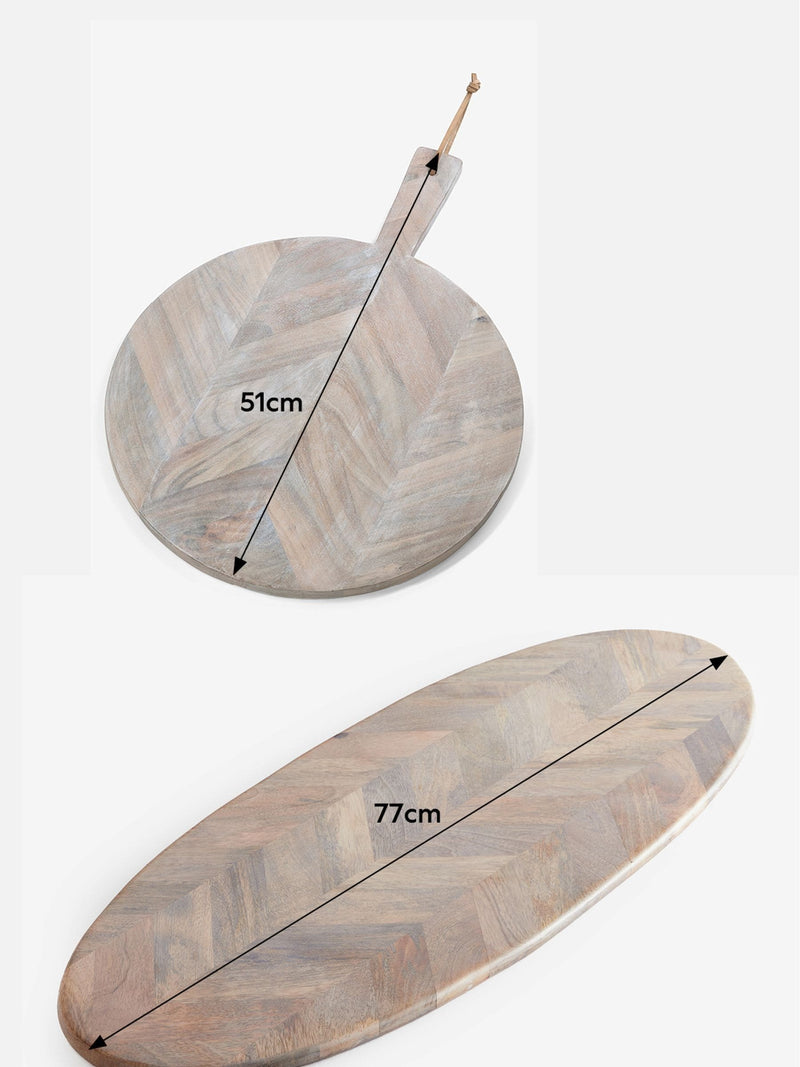 Grey Valencia Mango Wood XL serving board, UK version