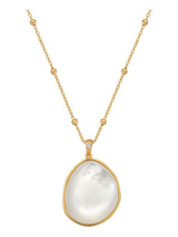 Next Gold Tone Mother of Pearl Pendant Necklace with Diamond and Sterling Silver- Buy online at McGrocer