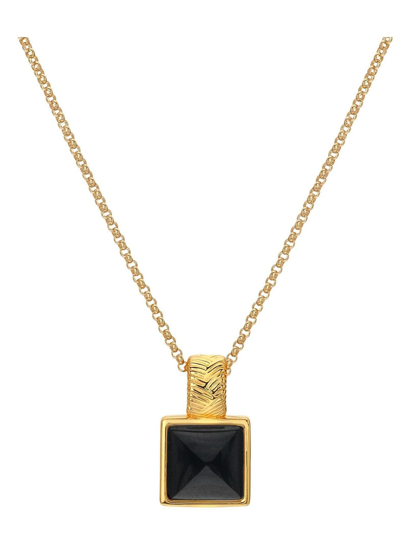 Hot Diamonds Gold Tone Black Onyx Pendant 8mm x 8mm, UK version