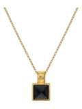Hot Diamonds Gold Tone Black Onyx Pendant 8mm x 8mm, UK version