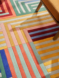 Paulo geometric stripe wool rug (British brand)