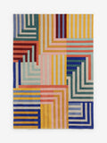 Paulo geometric stripe wool rug (British brand)