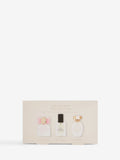 Miniature perfume gift set with Just Pink, Eau Nude, and Cashmere 10ml bottles (British brand)