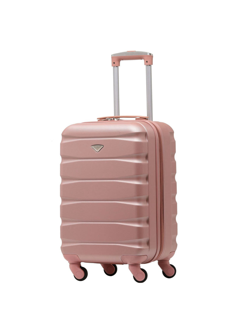 Flight Knight pink hard shell luggage set 2-piece cabin and medium check-in, UK version