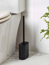 Schwarze, schlanke Silikon-Toilettenbürste