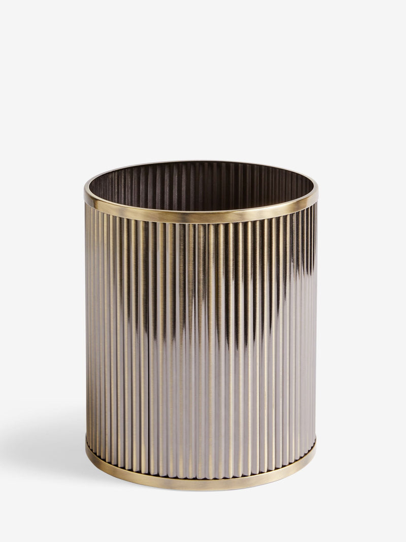 Gold ribbed bin 25cm height, UK version