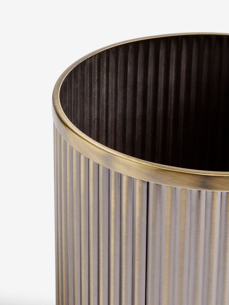 Gold ribbed bin 25cm height, UK version