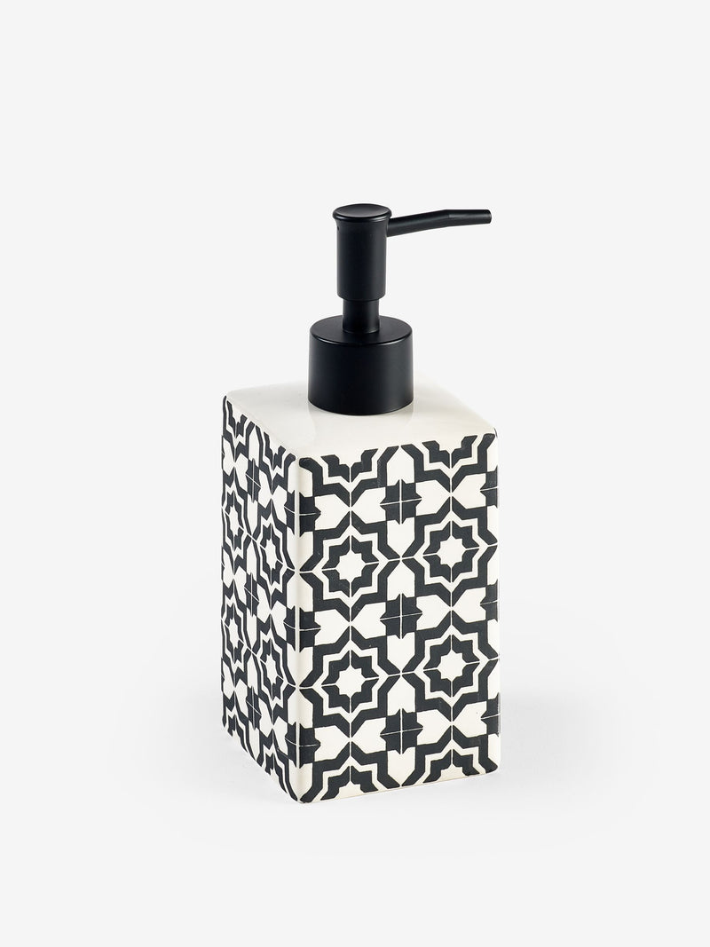 Soap Dispenser Monochrome Geo print, imported from the UK