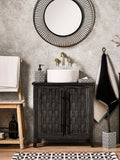 Monochrome Geo Toilet Brush, imported from the UK