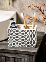Next Monochrome Geo Toothbrush Tidy - Ceramic Toothbrush Holder- Buy online at McGrocer