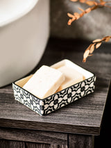 Next Monochrome Geo Soap Dish 100% Ceramic 13 x 8.5 x 3.5cm- Buy online at McGrocer