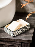 Ceramic soap dish with geometric design, imported from the UK
