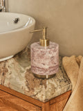 N. Premium marble soap dispenser with gold detailing, imported from the UK