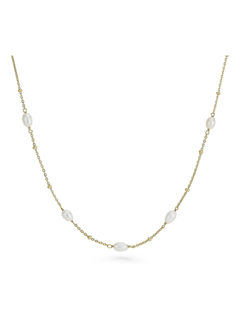 Beaverbrooks gold plated pearl necklace 45cm (British brand)