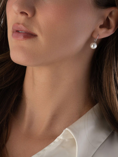 Next Beaverbrooks Sterling Silver Pearl Drop Earrings 25mm- Buy online at McGrocer