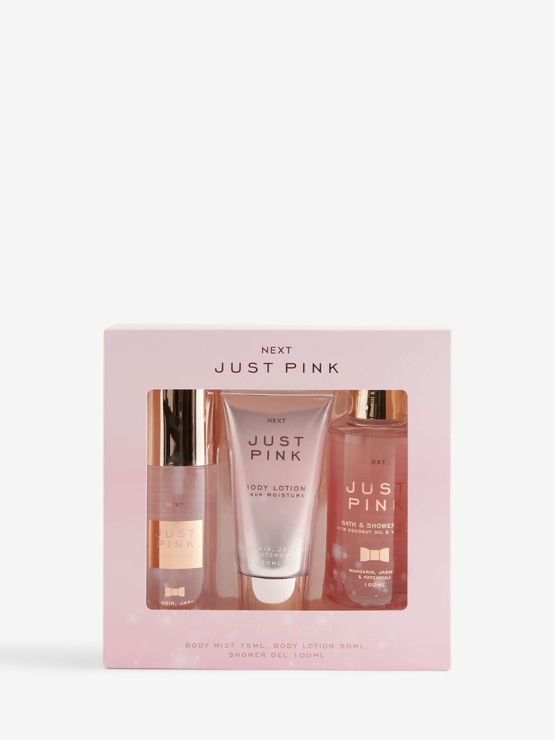 Just Pink mini travel bath and body gift set, UK version
