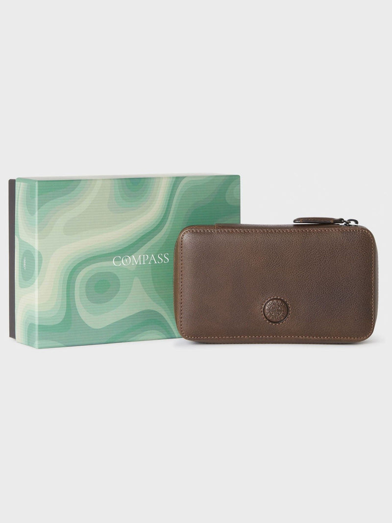 Osprey London brown leather Compass tech pouch wallet (British brand)
