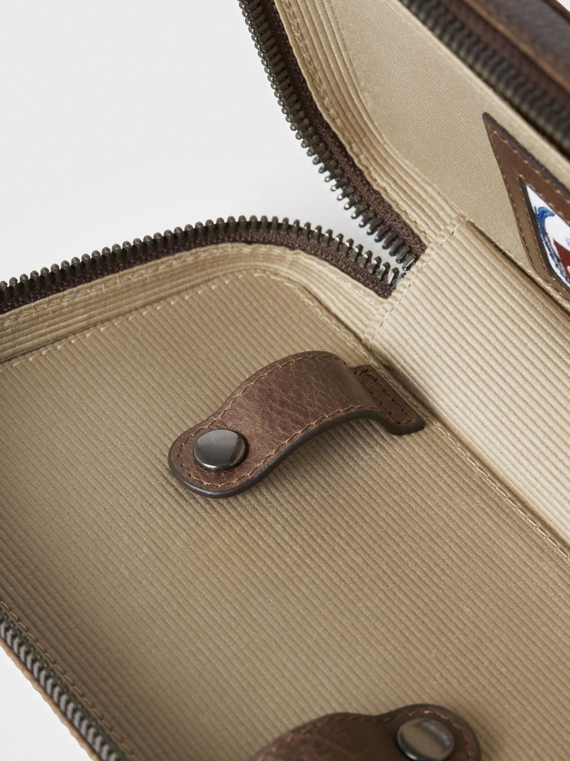 Osprey London brown leather Compass tech pouch wallet (British brand)