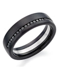 Beaverbrooks Black Platinum and Zirconium Diamond Wedding Ring