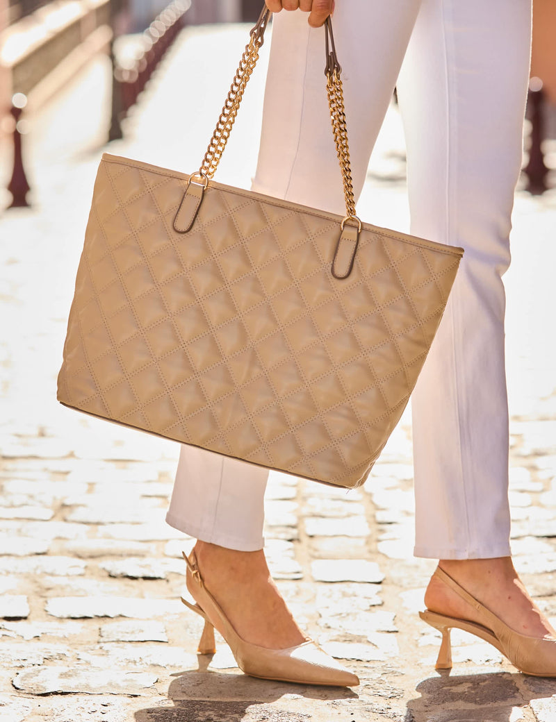 Sosandar quilted chain strap tote bag, UK version