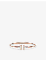 selfridges Tiffany & Co. T 18ct Rose-Gold and Mother-of-Pearl Bracelet- Buy online at McGrocer