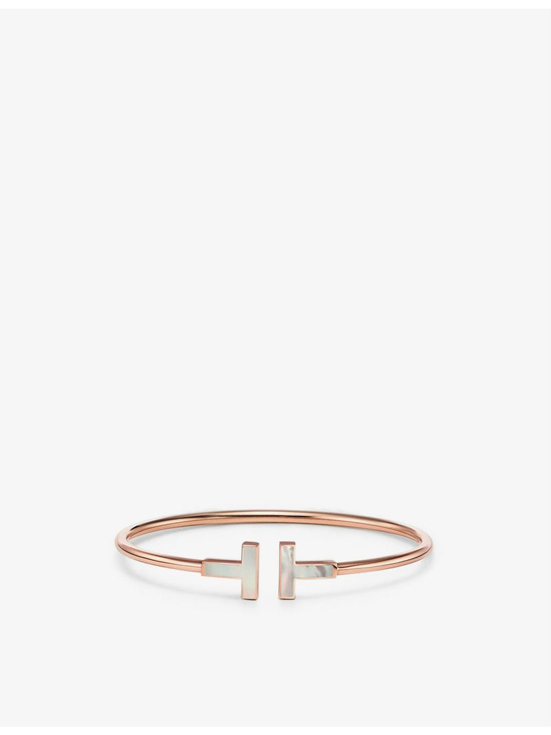 Tiffany T rose gold mother of pearl bracelet, imported from the UK