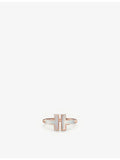 Tiffany T Square rose gold mother-of-pearl ring, imported from the UK