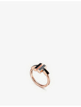 selfridges Tiffany & Co. T Square 18ct Rose-Gold and Onyx Ring- Buy online at McGrocer