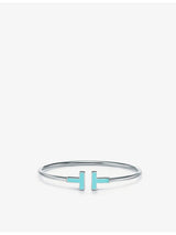 selfridges Tiffany & Co. T 18ct White-Gold and Turquoise Bracelet- Buy online at McGrocer